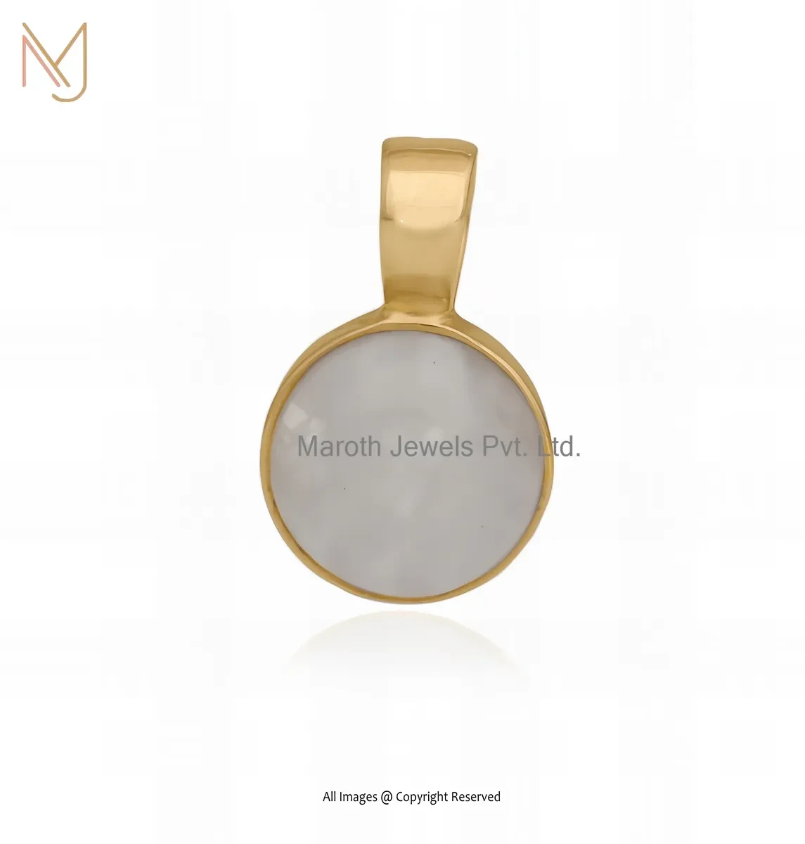 14K Rose Gold Moonstone Gemstone Ball Charm Pendant Jewelry Supplier