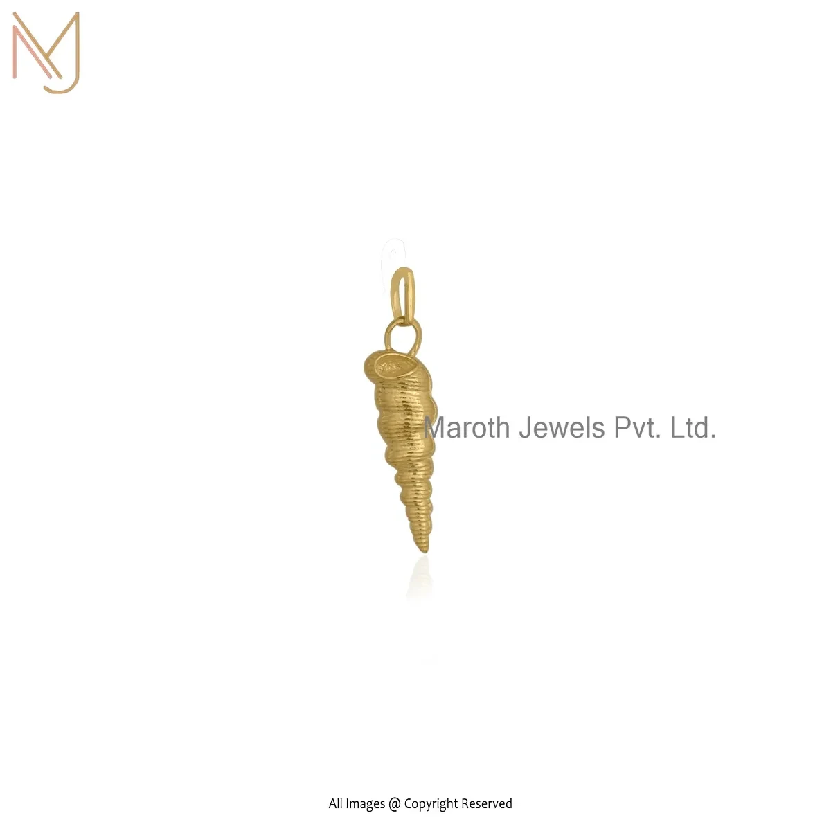 14K Yellow Gold Conch Shell Pendant Manufacturer
