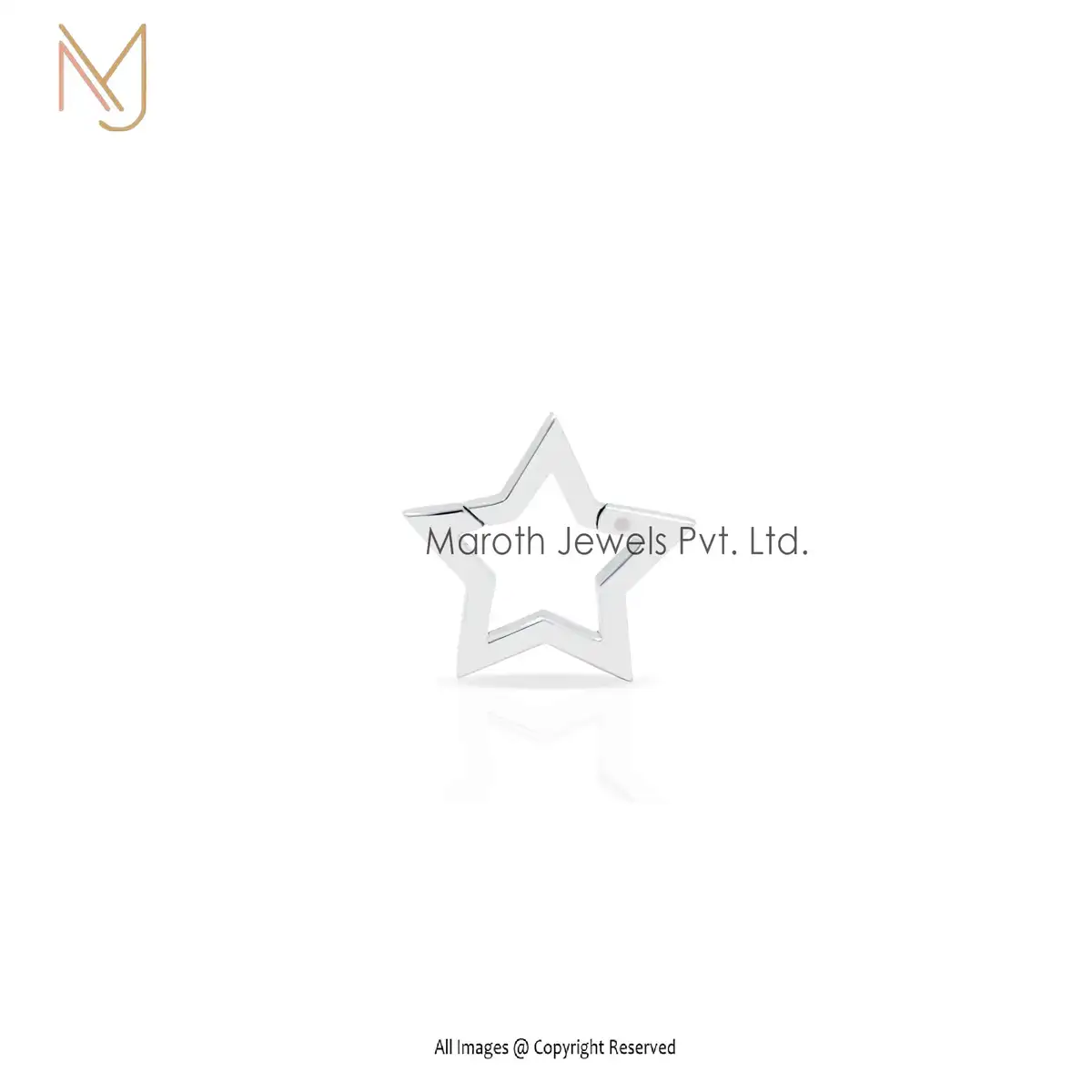 Private Label 925 Silver Yellow Gold Plated Star Enhancer Charm Holder