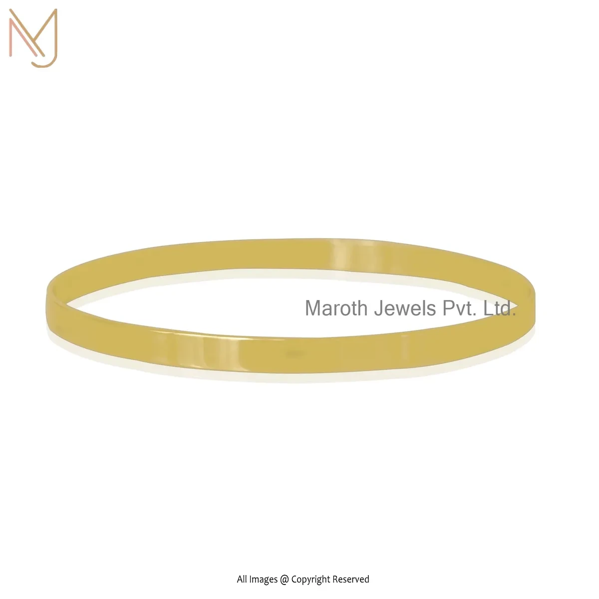 925 Silver Yellow Gold Plated Plain Wire Bangle Manufcaturer