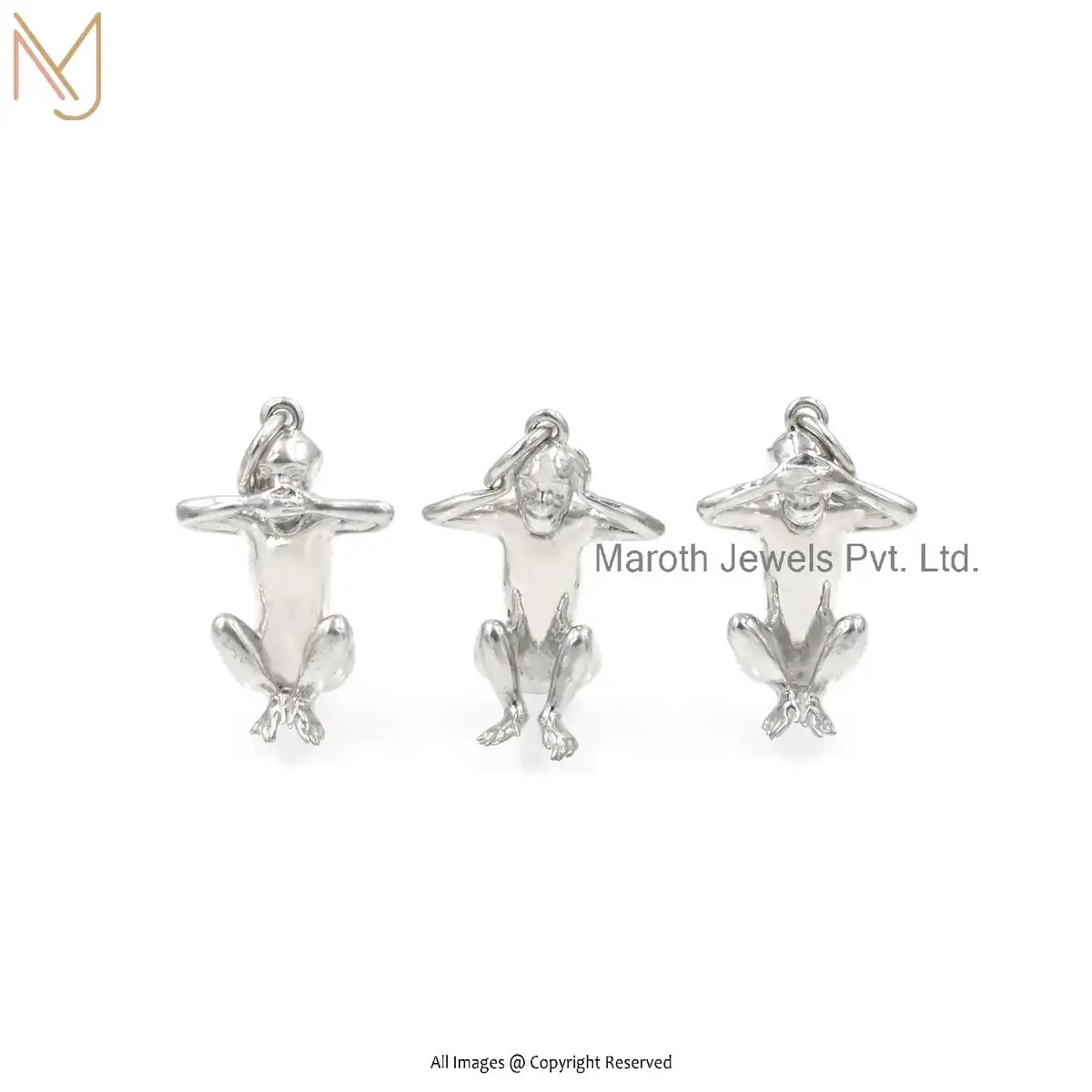 925 Silver Natural Silver Monkey Pendant Indicated Nature Jewelry Supplier