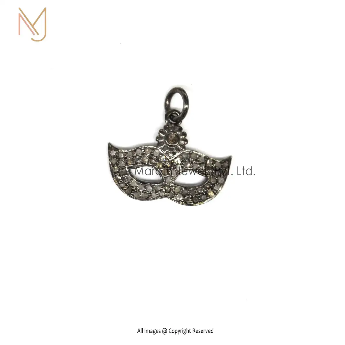 Wholesale 925 Silver Black Rhodium Plated Pave Diamond Pendant Jewelry