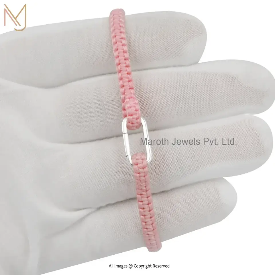 14K White Gold Charm Holder Designer Bracelet Jewelry Manufacturer