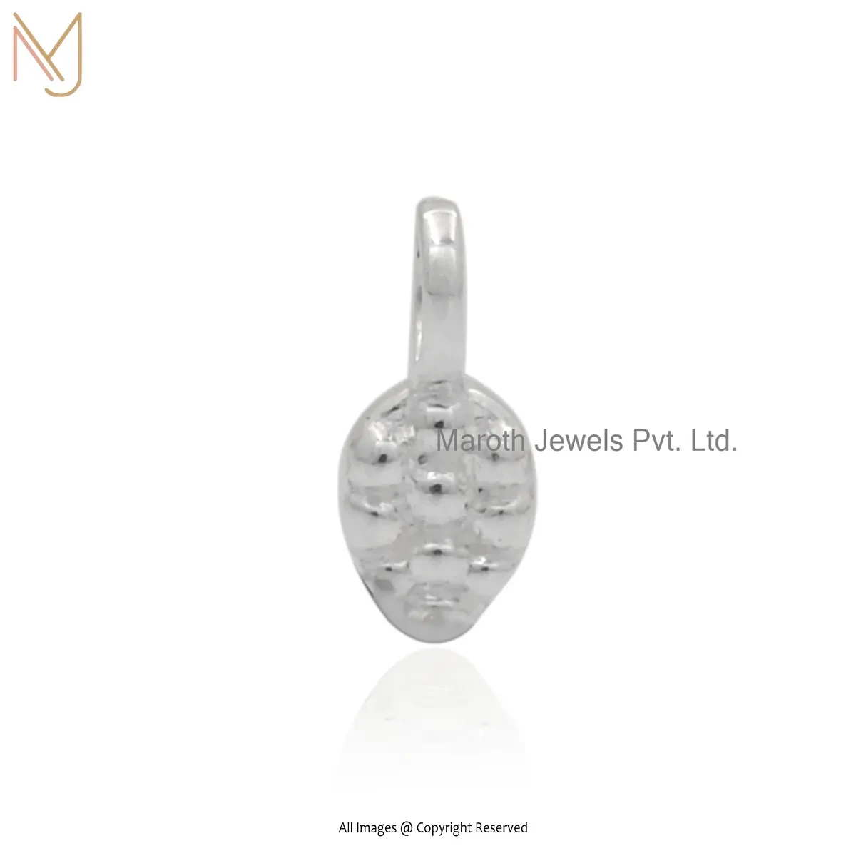 14K White Gold Strawberry Charm Pendant Custom Jewelry