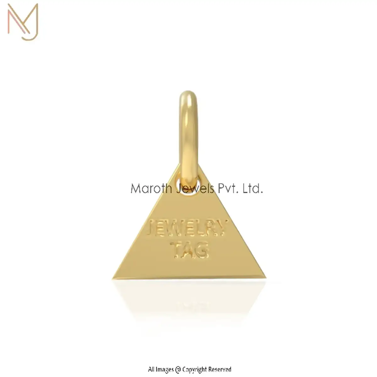 14K Yellow Gold TAG Pendant Handmade Jewelry Manufacturer