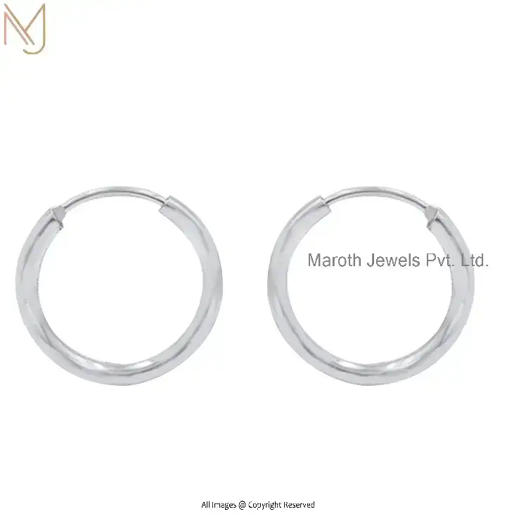 925 Silver Natural Silver Plated Hoop Earring Custom Jewelry